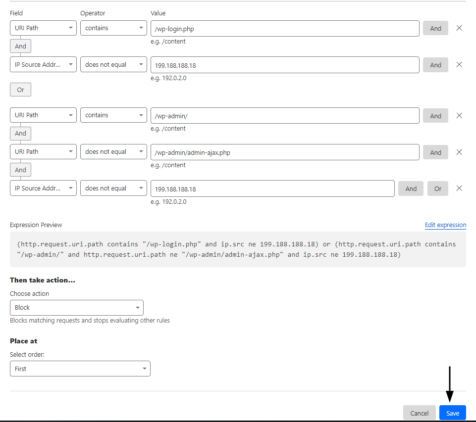 Lockdown wp-login.php Menggunakan Custom rules Cloudflare