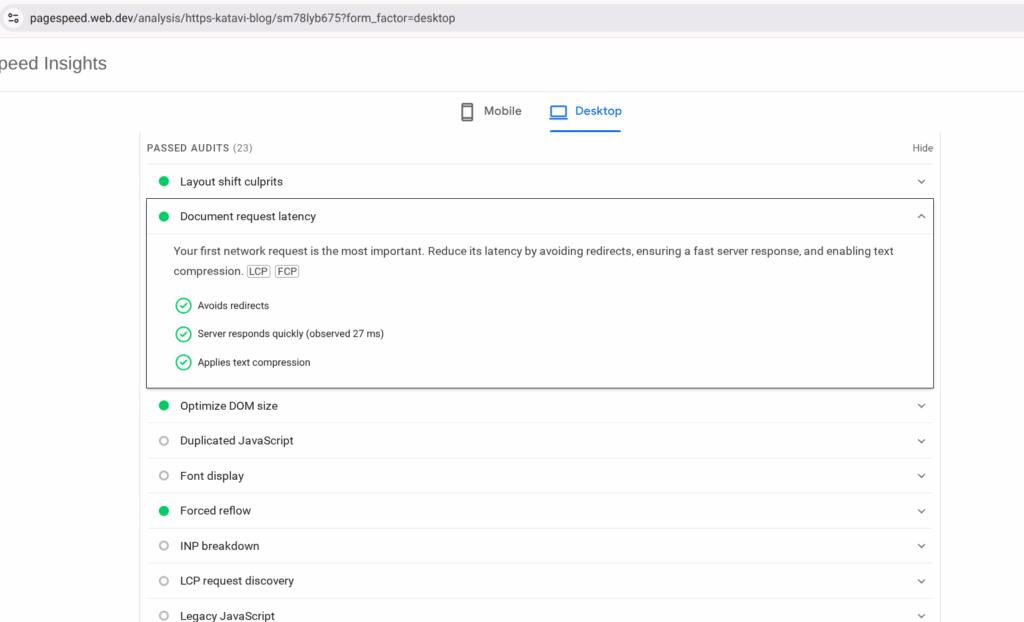 Desktop Document Request Latency
